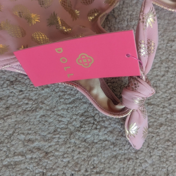 Doll Brand Pink and Gold Pineapple Swimsuit - Picture 2 of 3